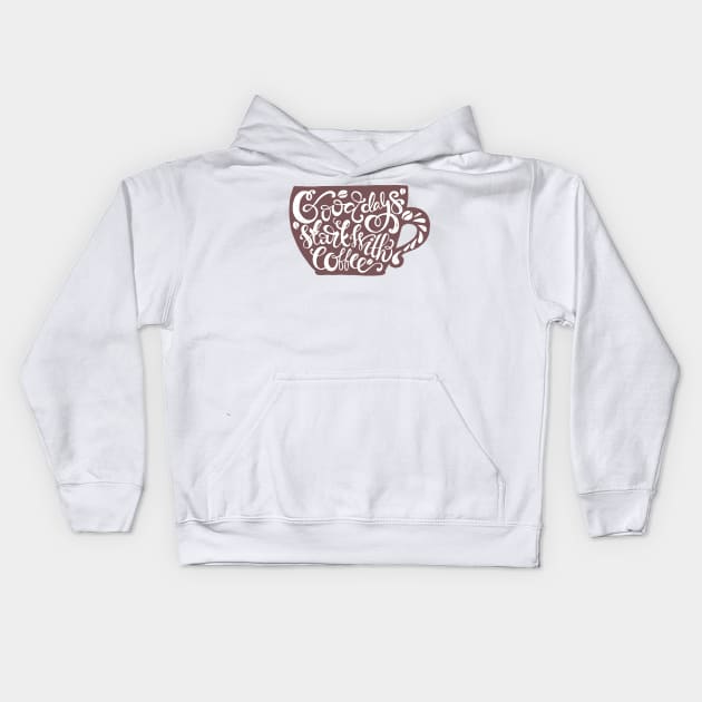 Coffee Start Kids Hoodie by Favete